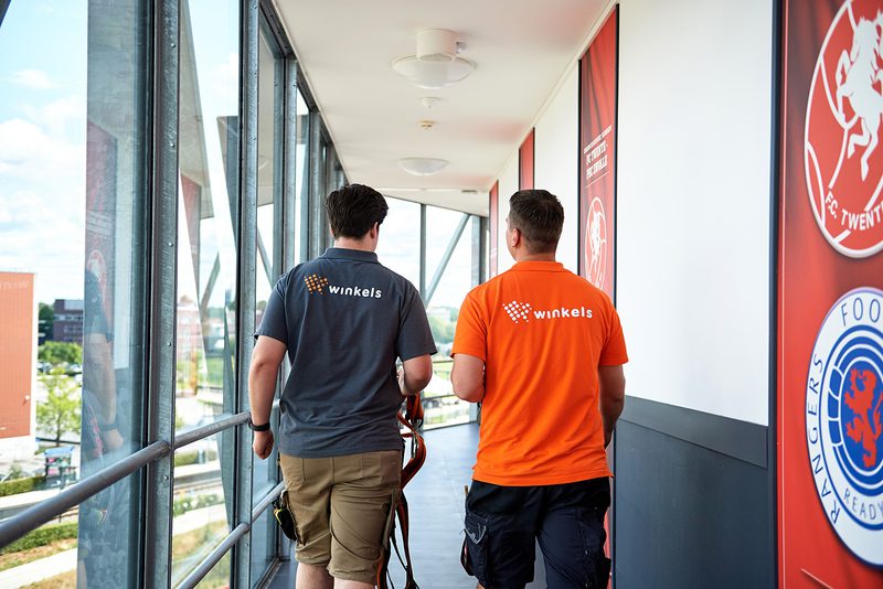 Collega's Winkels Techniek op locatie bij Grolsch Veste - FC Twente Stadion